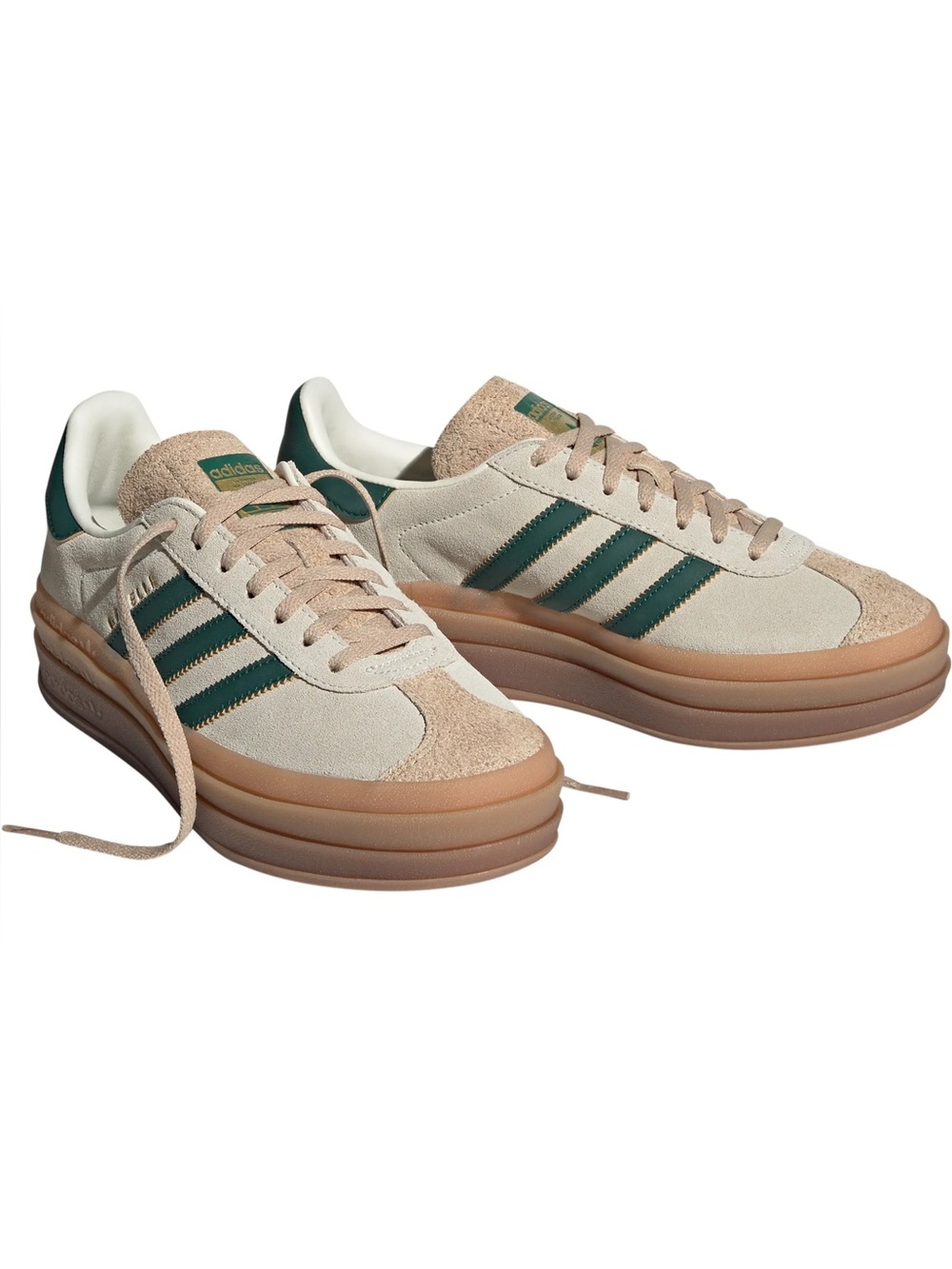 Adidas Gazelle Bold Platform Sneaker Cream Green Magic Beige Suede Womens Size 9